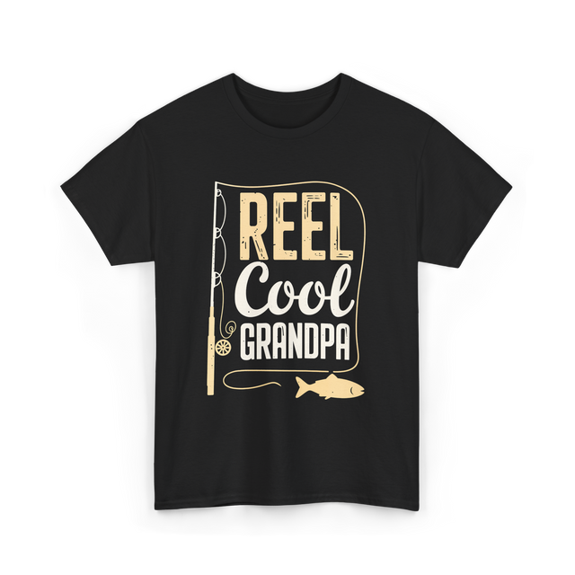 Reel Cool Grandpa Fishing Grandpa T-Shirt - Black