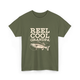 Reel Cool Grandpa Fishing T-Shirt - Military Green