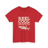 Reel Cool Grandpa Fishing T-Shirt - Red