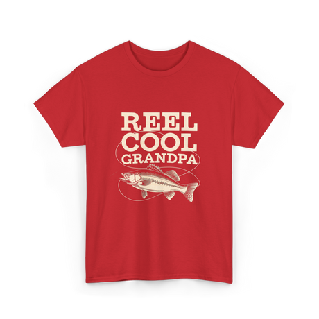 Reel Cool Grandpa Fishing T-Shirt - Red