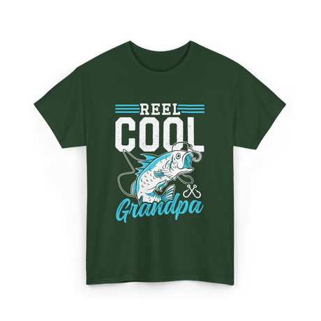 Reel Cool Grandpa Fishing T-Shirt - Forest Green