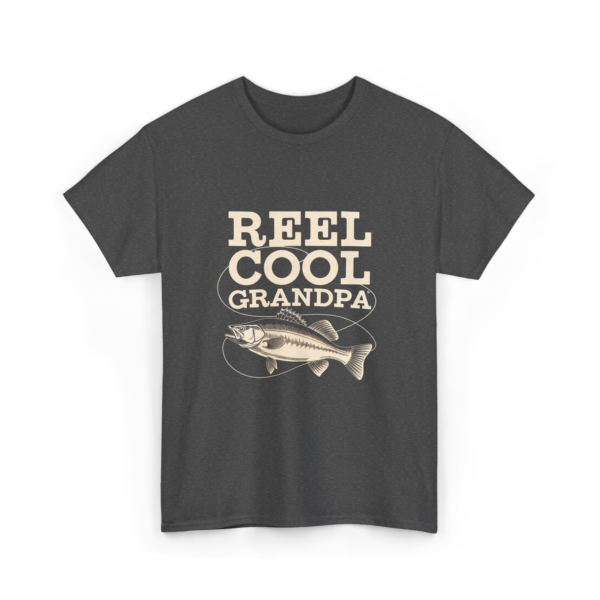 Reel Cool Grandpa Fishing T-Shirt - Dark Heather