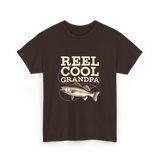 Reel Cool Grandpa Fishing T-Shirt - Dark Chocolate