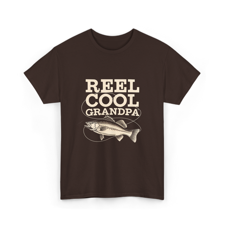 Reel Cool Grandpa Fishing T-Shirt - Dark Chocolate