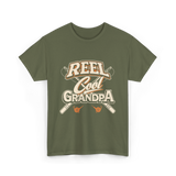 Reel Cool Grandpa Fishing T-Shirt - Military Green