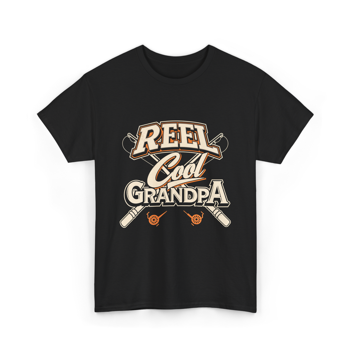 Reel Cool Grandpa Fishing T-Shirt - Black