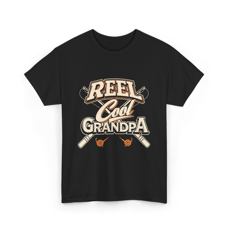 Reel Cool Grandpa Fishing T-Shirt - Black