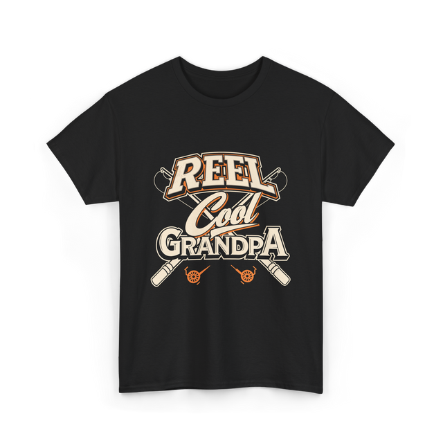 Reel Cool Grandpa Fishing T-Shirt - Black