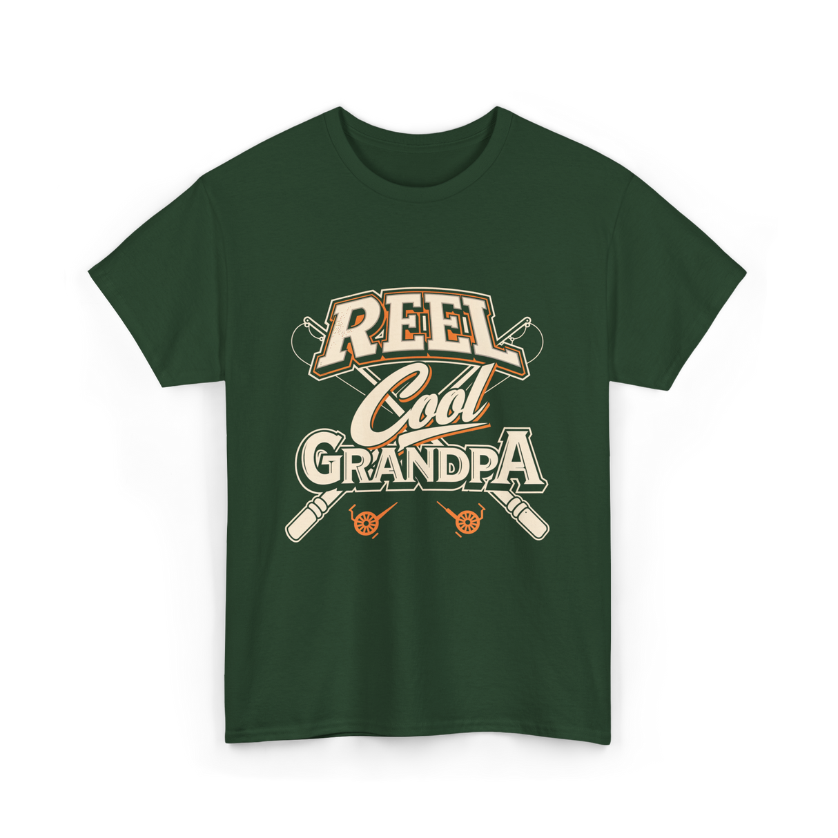 Reel Cool Grandpa Fishing T-Shirt - Forest Green