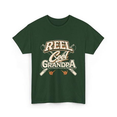 Reel Cool Grandpa Fishing T-Shirt - Forest Green