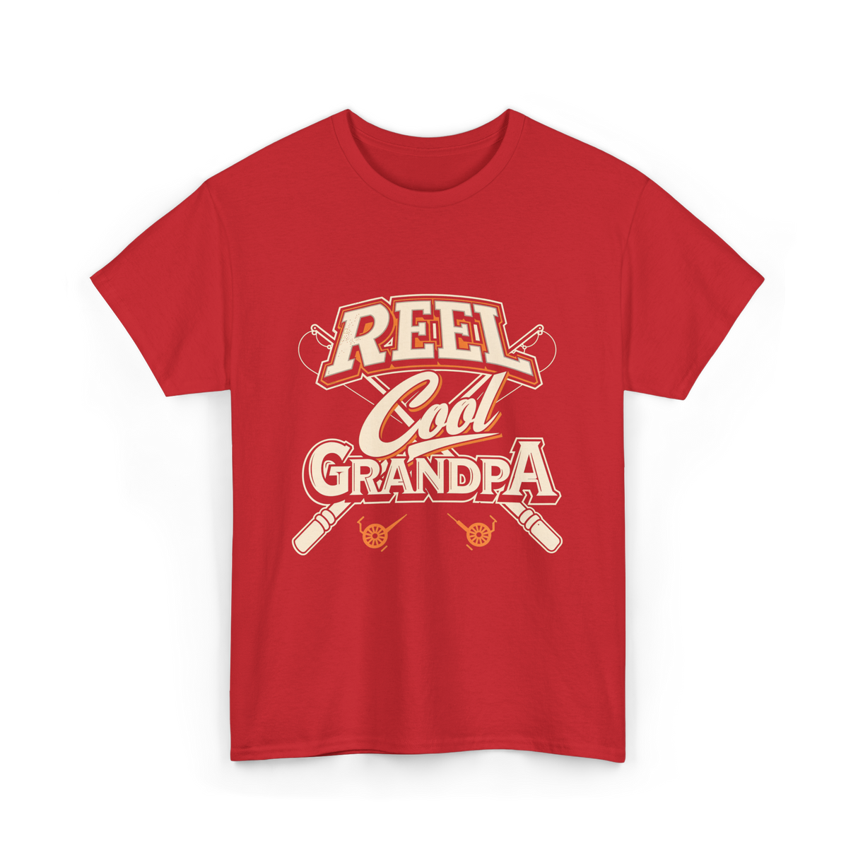 Reel Cool Grandpa Fishing T-Shirt - Red