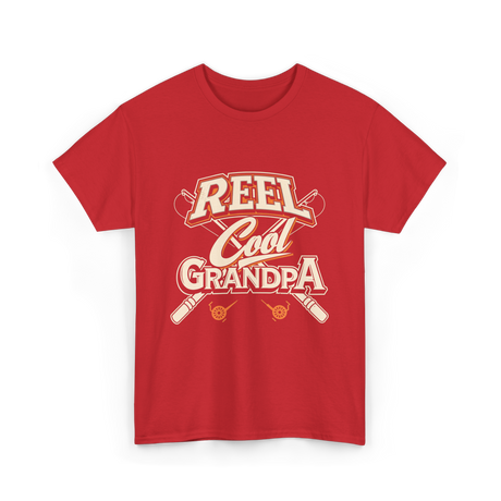 Reel Cool Grandpa Fishing T-Shirt - Red