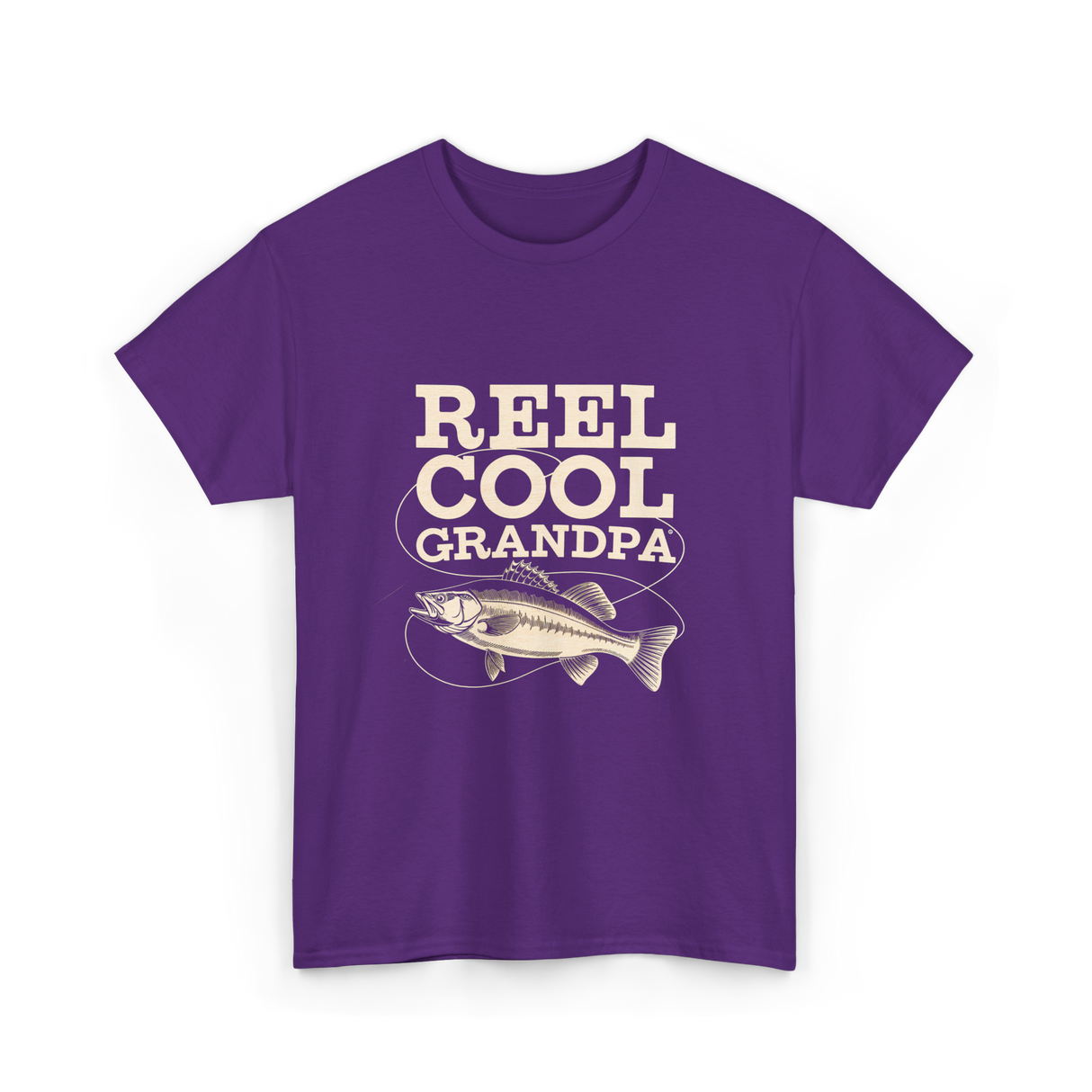 Reel Cool Grandpa Fishing T-Shirt - Purple