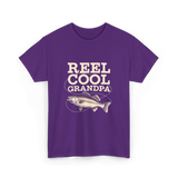 Reel Cool Grandpa Fishing T-Shirt - Purple