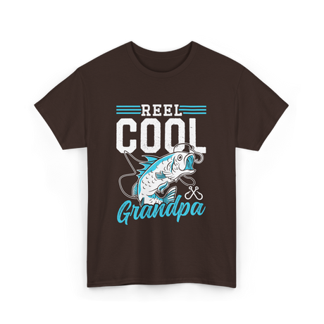 Reel Cool Grandpa Fishing T-Shirt - Dark Chocolate