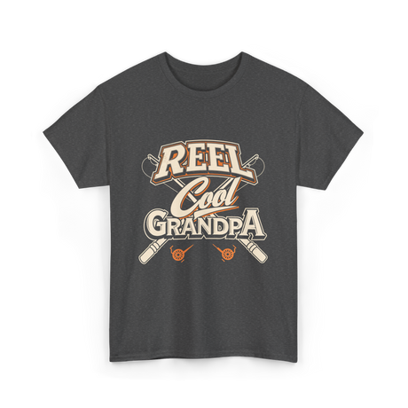 Reel Cool Grandpa Fishing T-Shirt - Dark Heather