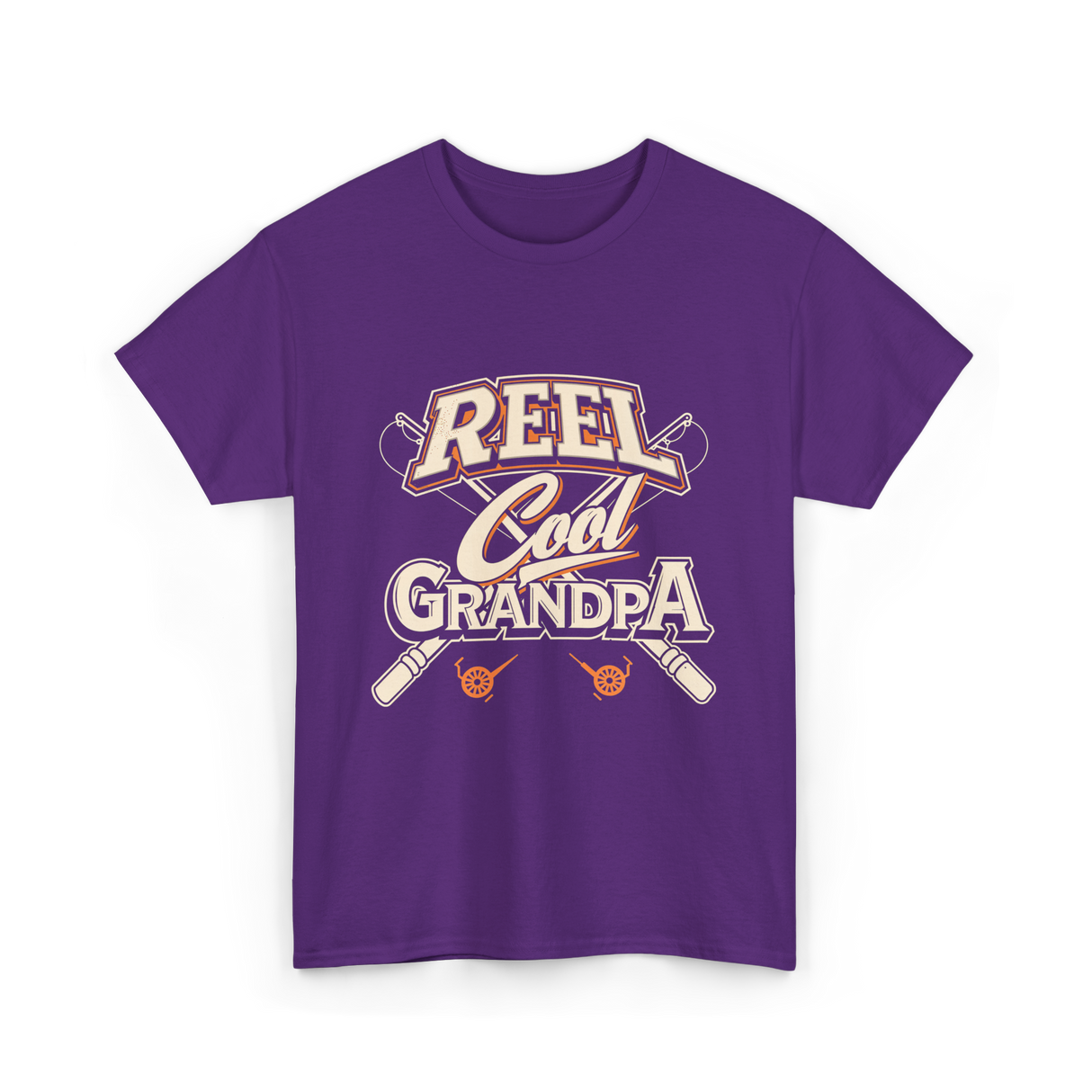 Reel Cool Grandpa Fishing T-Shirt - Purple