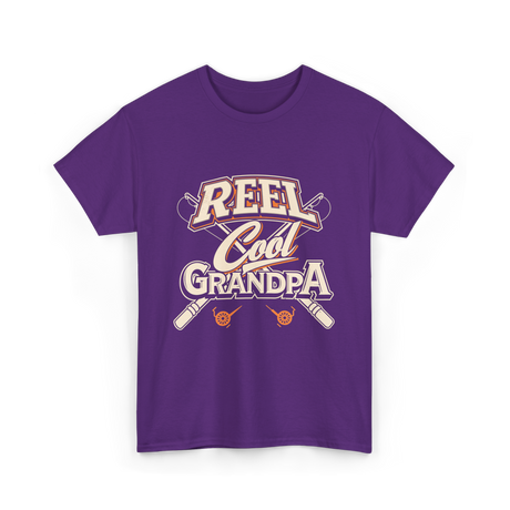 Reel Cool Grandpa Fishing T-Shirt - Purple