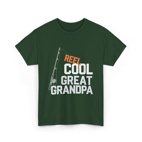 Reel Cool Great Grandpa Fishing T-Shirt - Forest Green