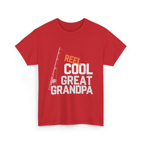 Reel Cool Great Grandpa Fishing T-Shirt - Red