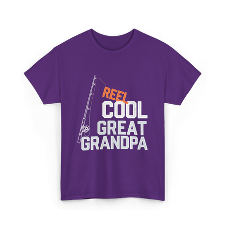 Reel Cool Great Grandpa Fishing T-Shirt - Purple