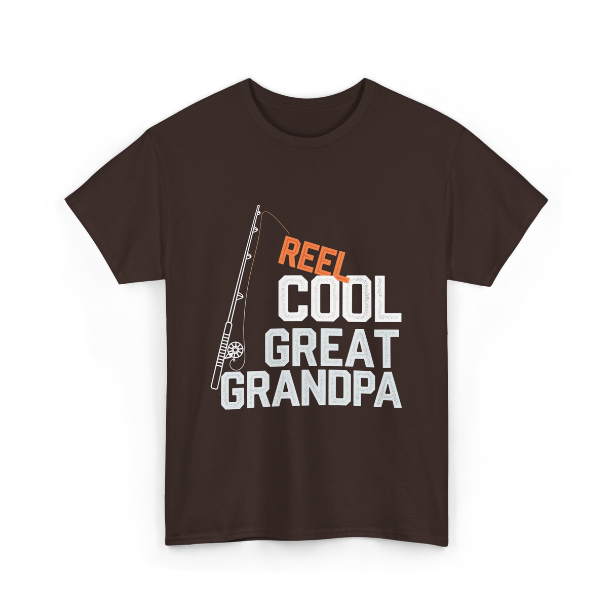 Reel Cool Great Grandpa Fishing T-Shirt - Dark Chocolate