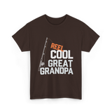 Reel Cool Great Grandpa Fishing T-Shirt - Dark Chocolate