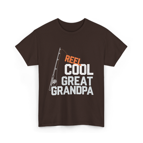 Reel Cool Great Grandpa Fishing T-Shirt - Dark Chocolate