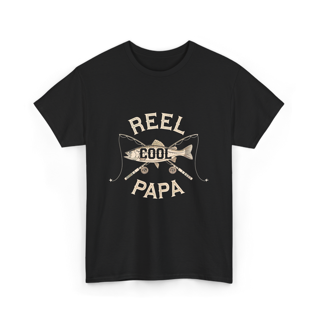 Reel Cool Papa Fishing T-Shirt - Black