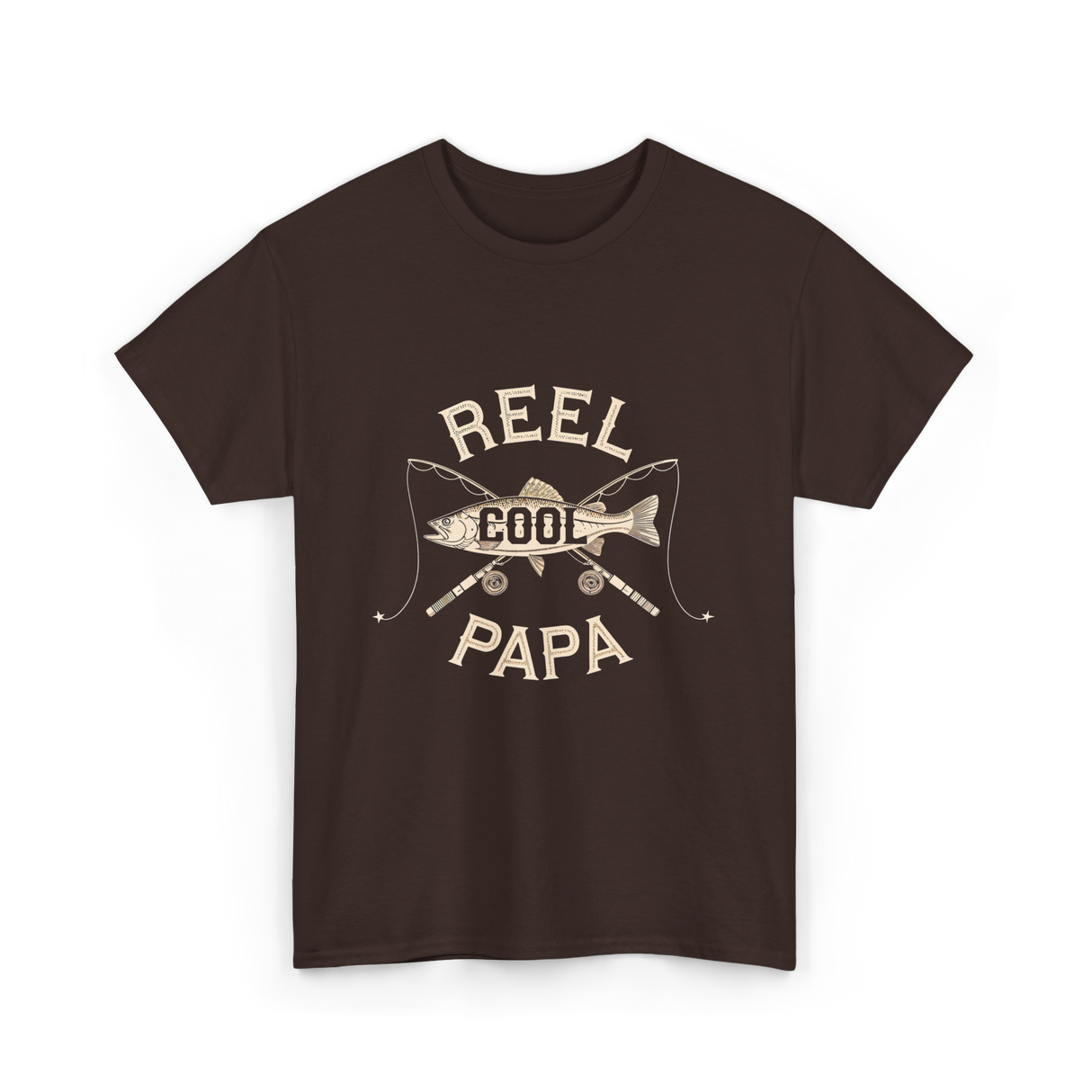 Reel Cool Papa Fishing T-Shirt - Dark Chocolate