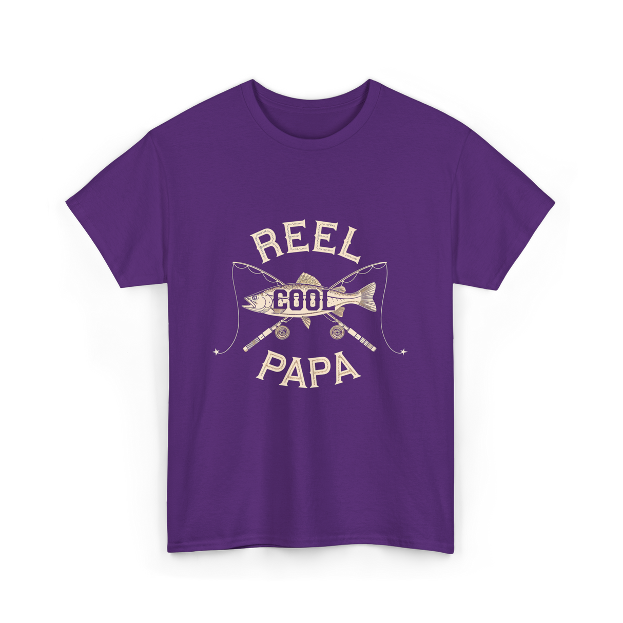 Reel Cool Papa Fishing T-Shirt - Purple