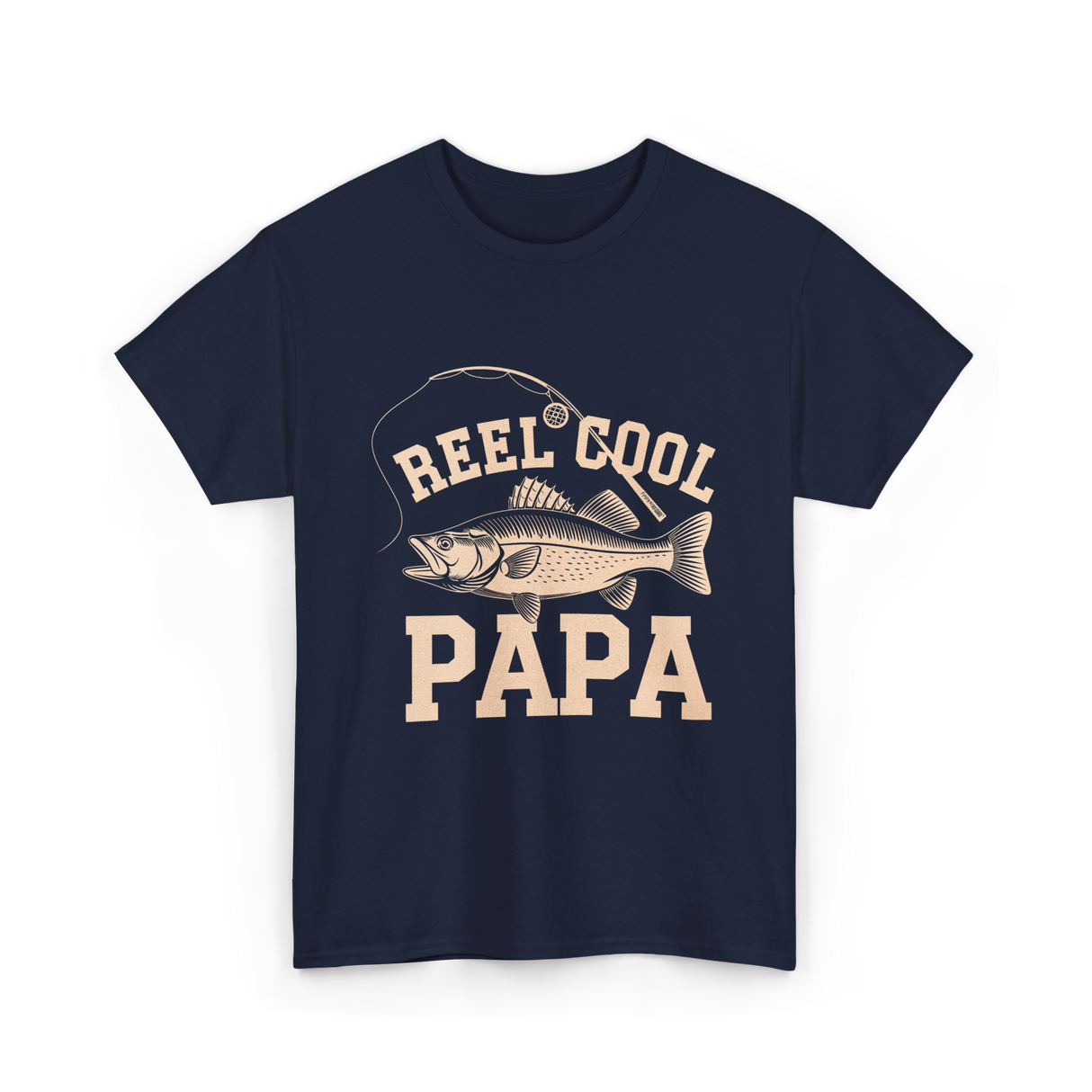 Reel Cool Papa Fishing T-Shirt - Navy