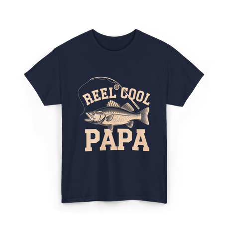 Reel Cool Papa Fishing T-Shirt - Navy