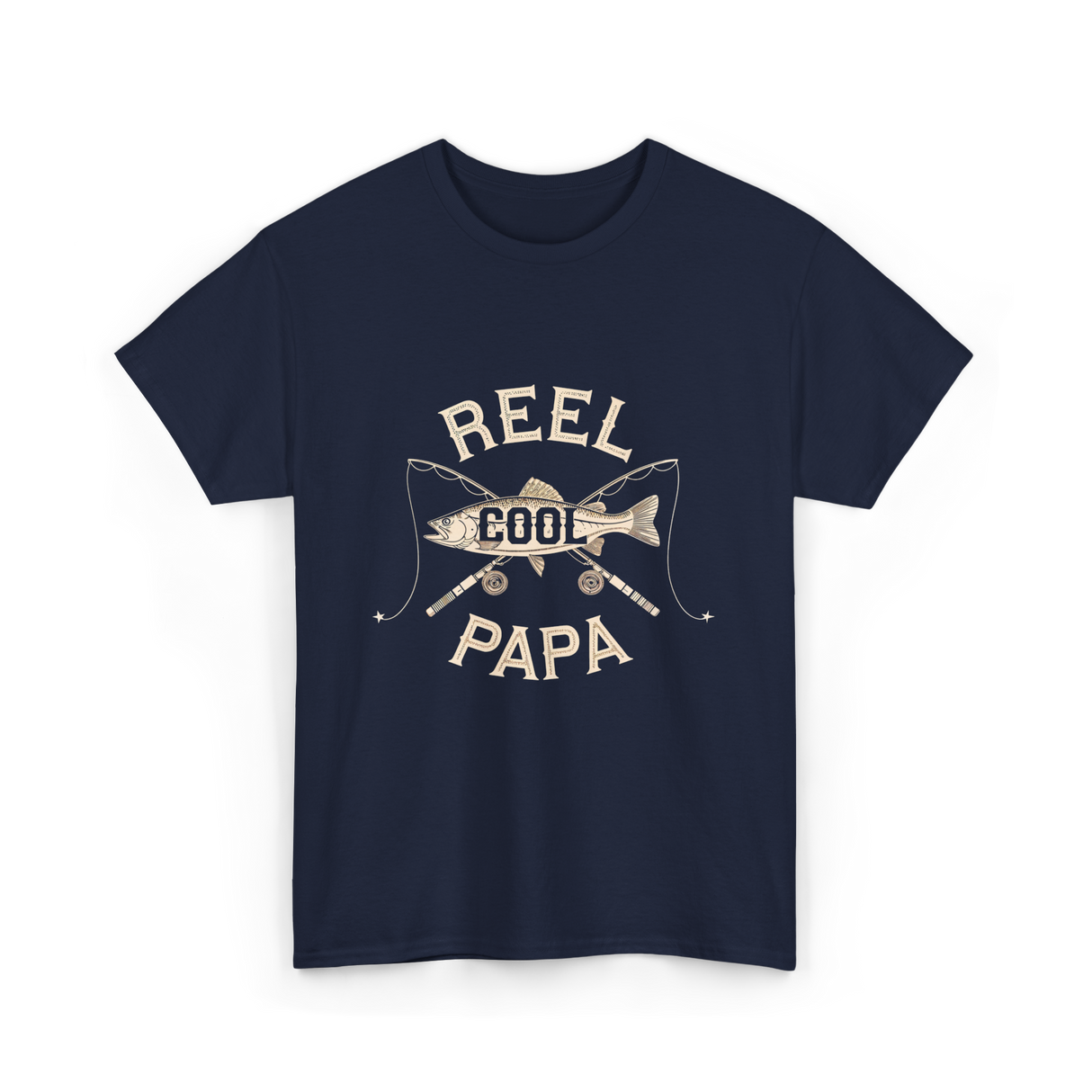 Reel Cool Papa Fishing T-Shirt - Navy