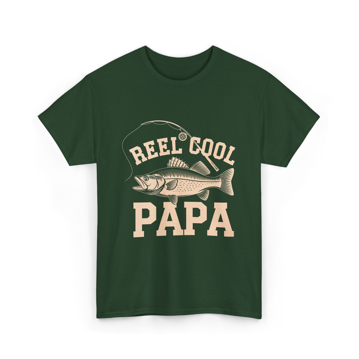 Reel Cool Papa Fishing T-Shirt - Forest Green