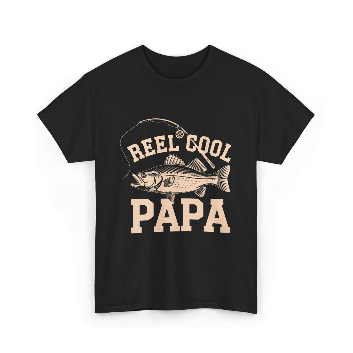 Reel Cool Papa Fishing T-Shirt - Black