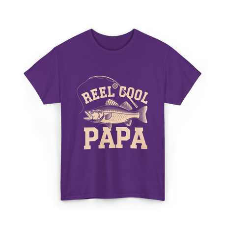 Reel Cool Papa Fishing T-Shirt - Purple