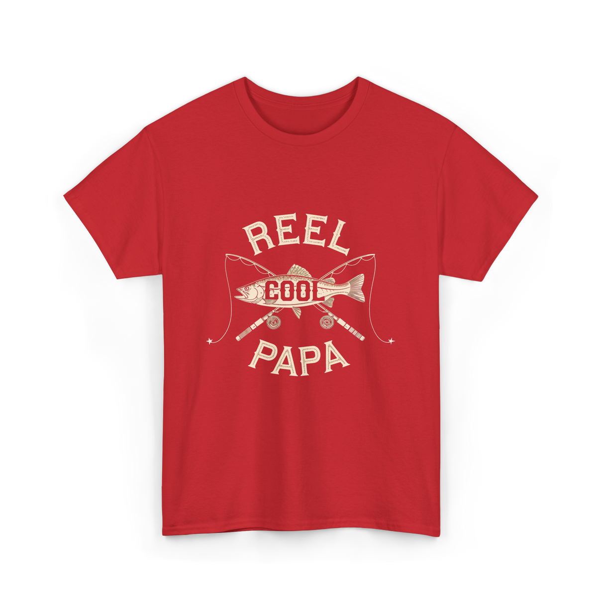 Reel Cool Papa Fishing T-Shirt - Red