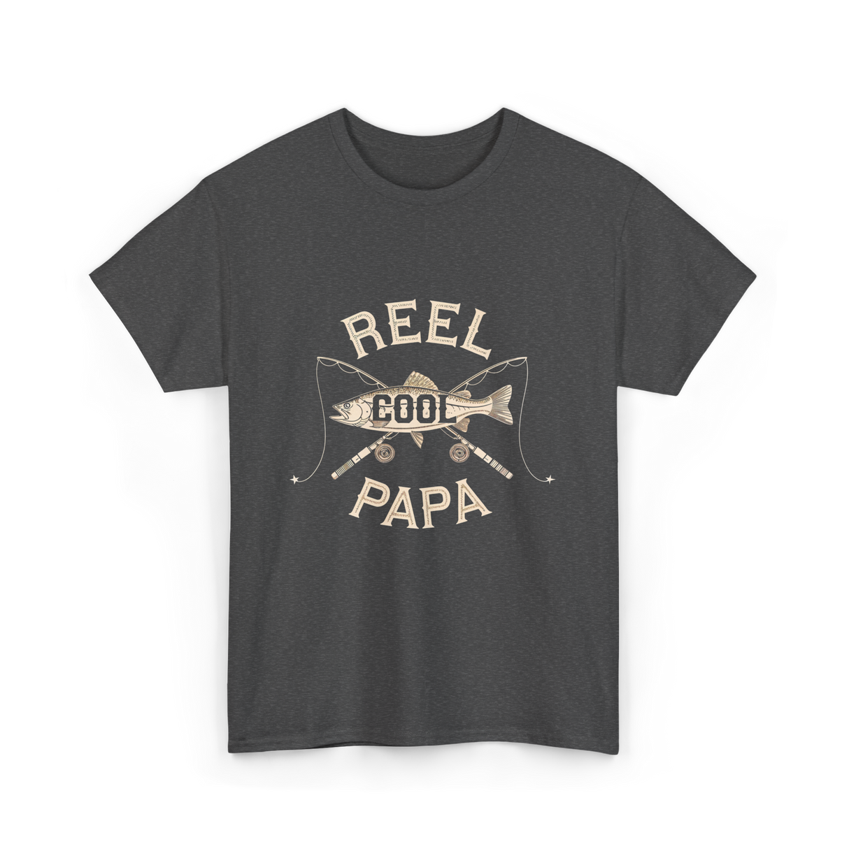 Reel Cool Papa Fishing T-Shirt - Dark Heather