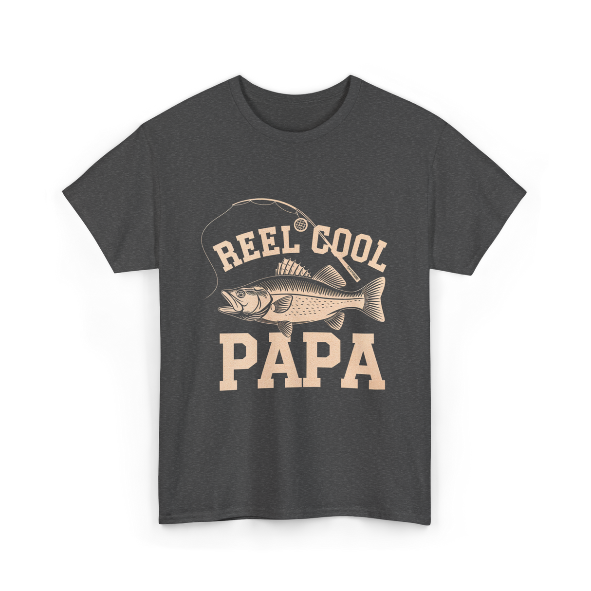 Reel Cool Papa Fishing T-Shirt - Dark Heather