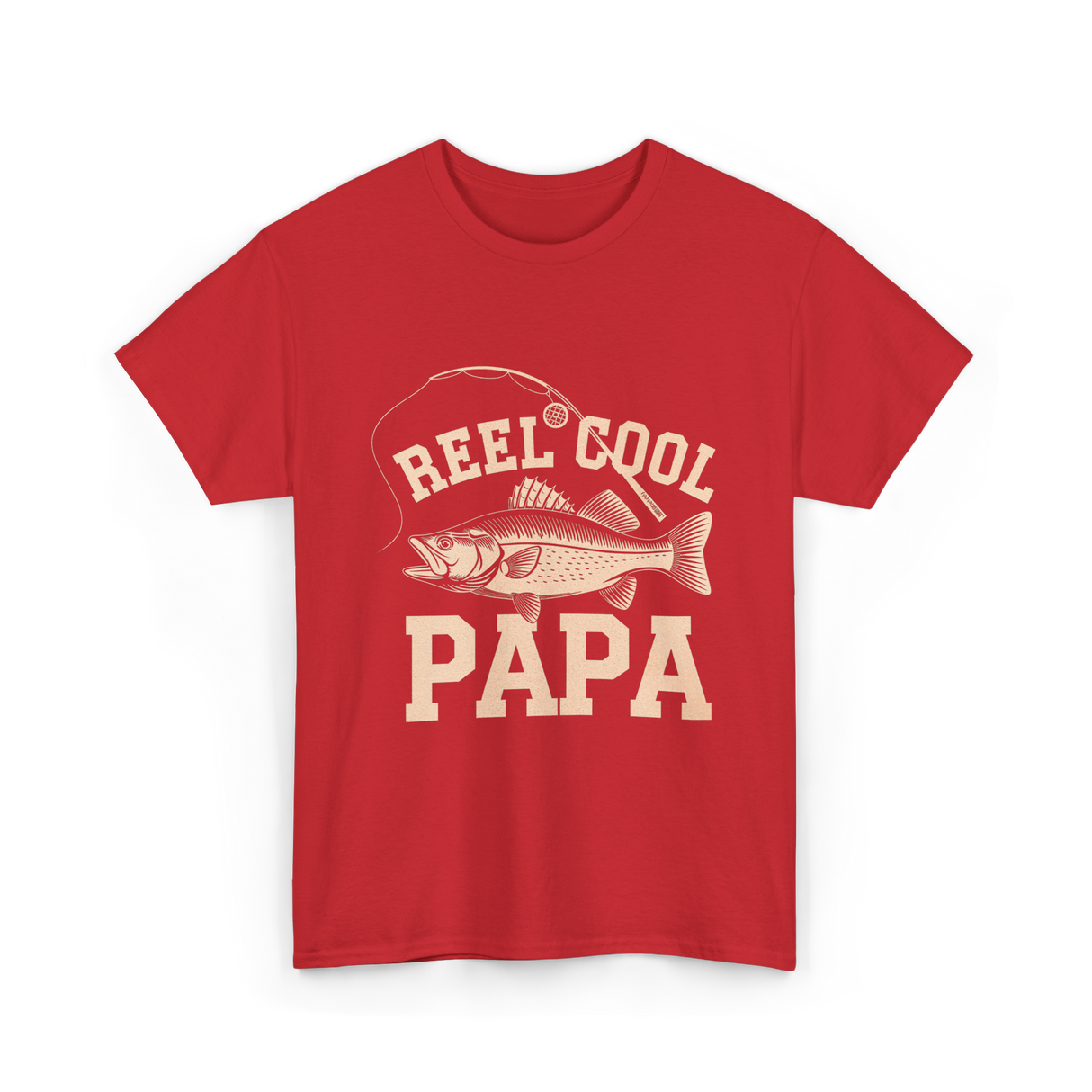 Reel Cool Papa Fishing T-Shirt - Red