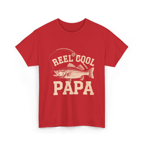 Reel Cool Papa Fishing T-Shirt - Red