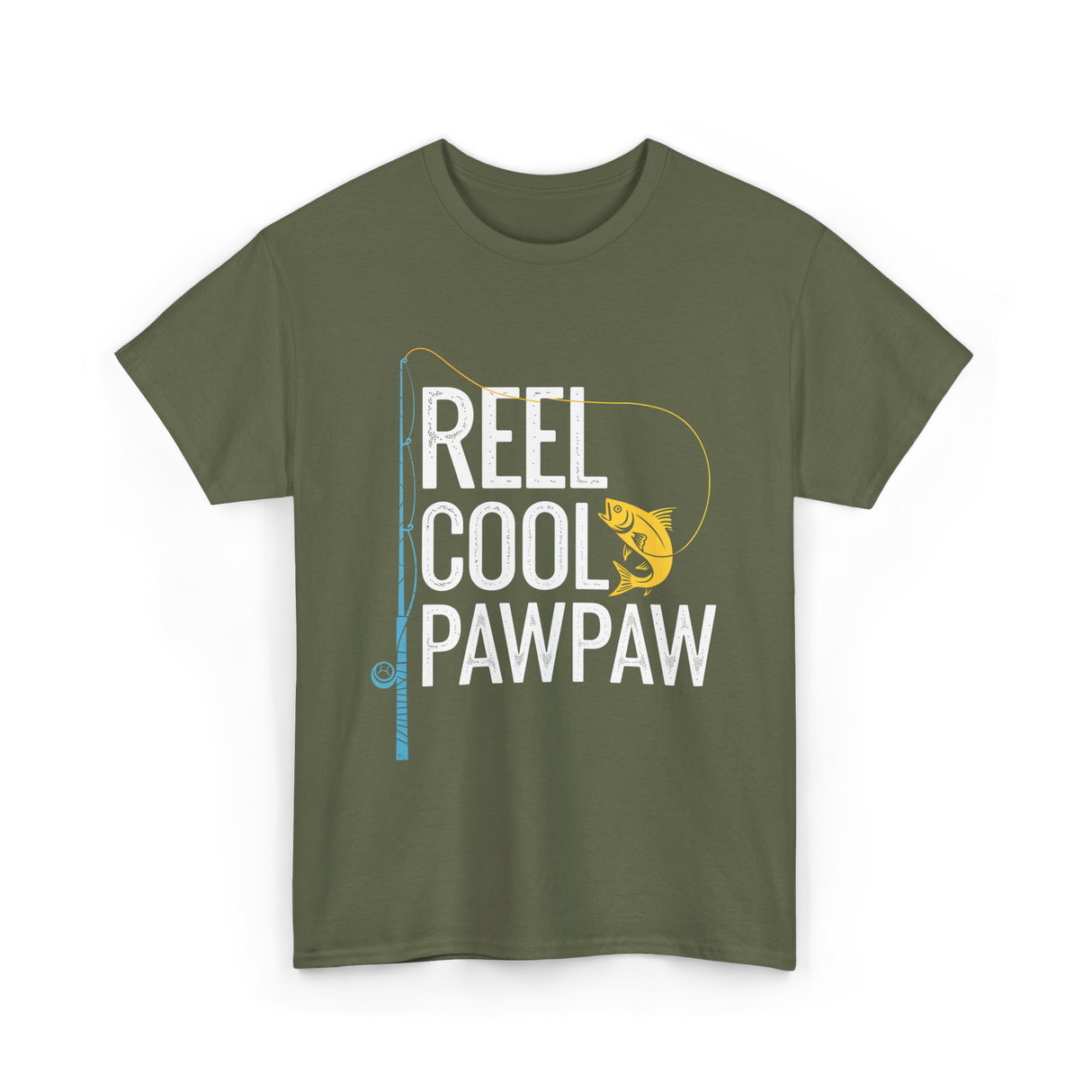 Reel Cool Pawpaw Fishing T-Shirt - Military Green