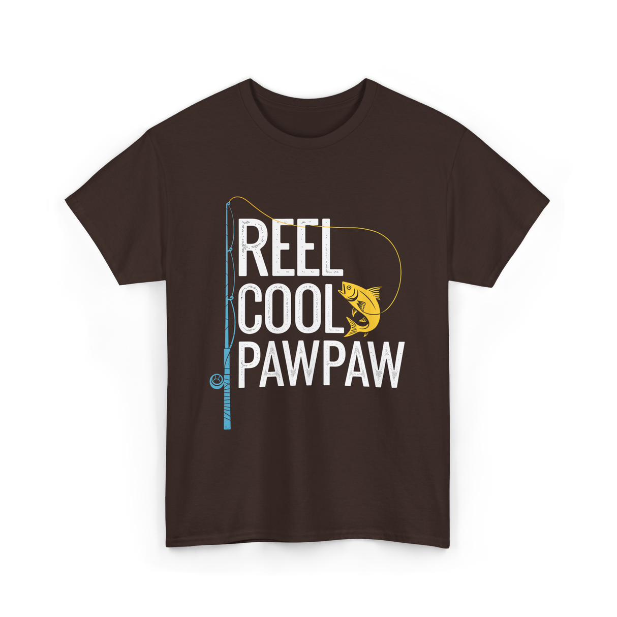 Reel Cool Pawpaw Fishing T-Shirt - Dark Chocolate