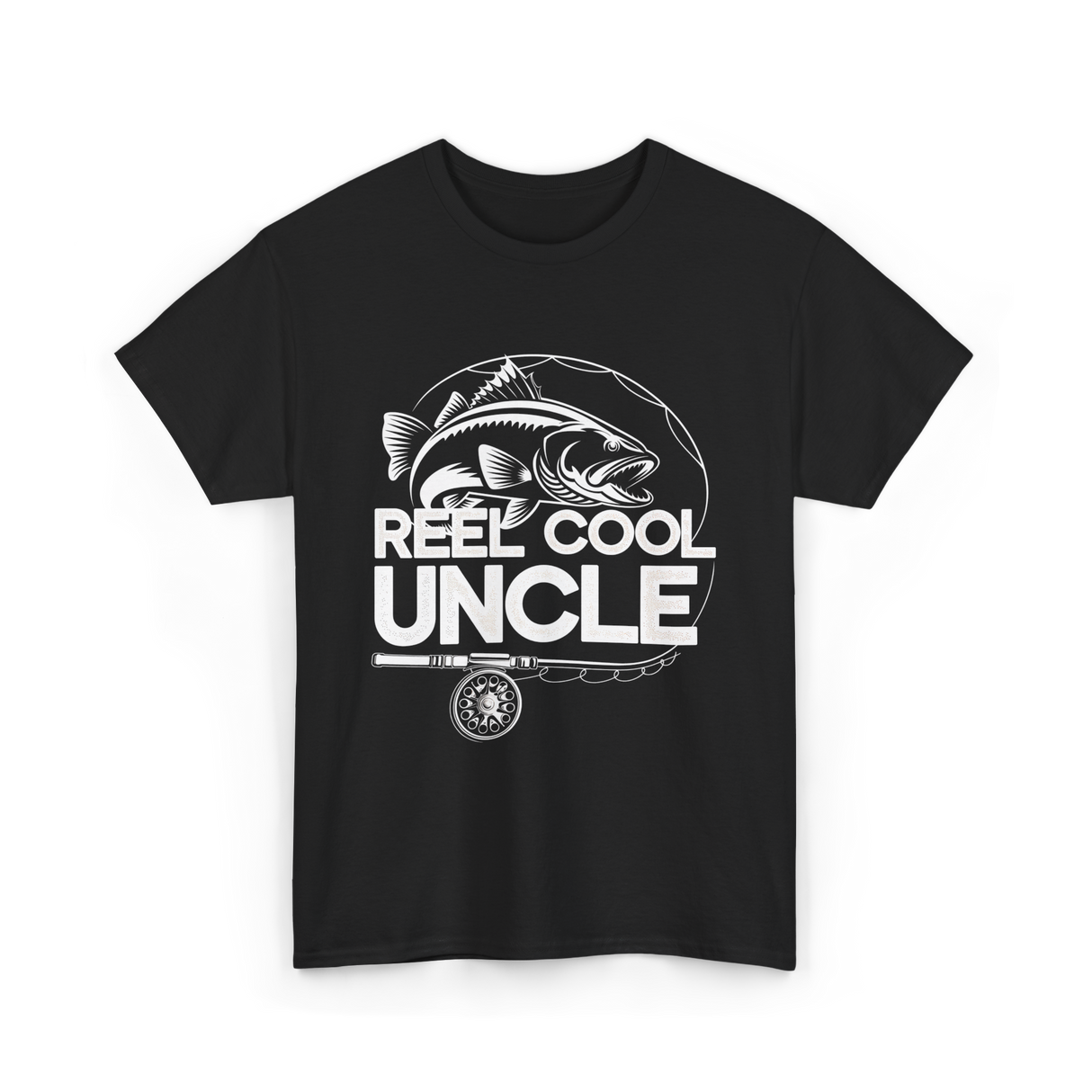 Reel Cool Uncle Fishing Uncle T-Shirt - Black