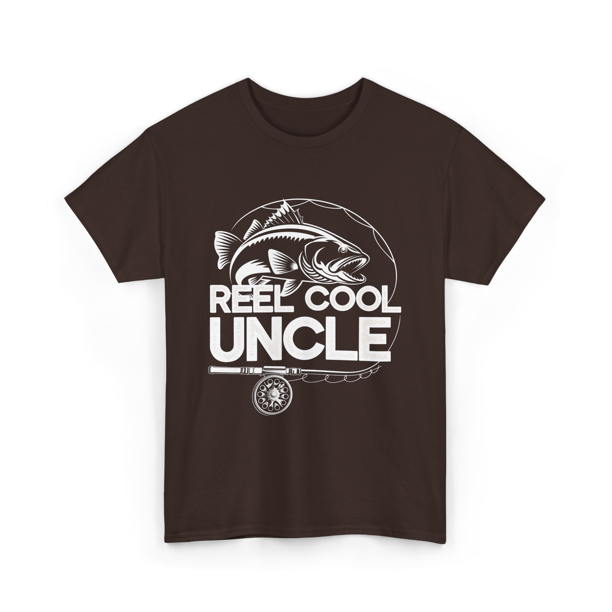 Reel Cool Uncle Fishing Uncle T-Shirt - Dark Chocolate