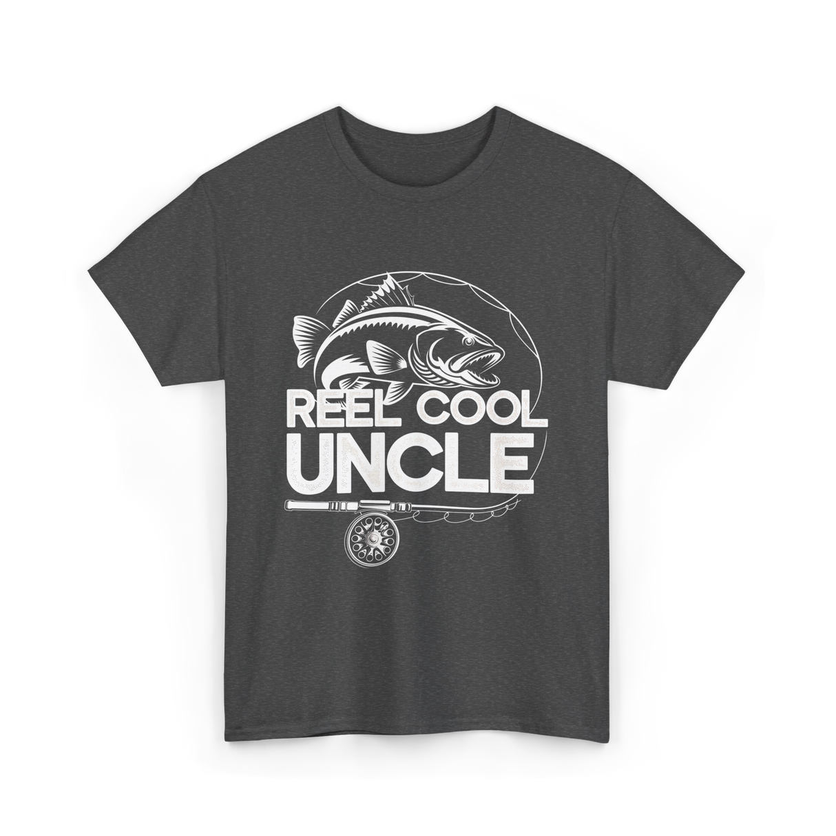 Reel Cool Uncle Fishing Uncle T-Shirt - Dark Heather