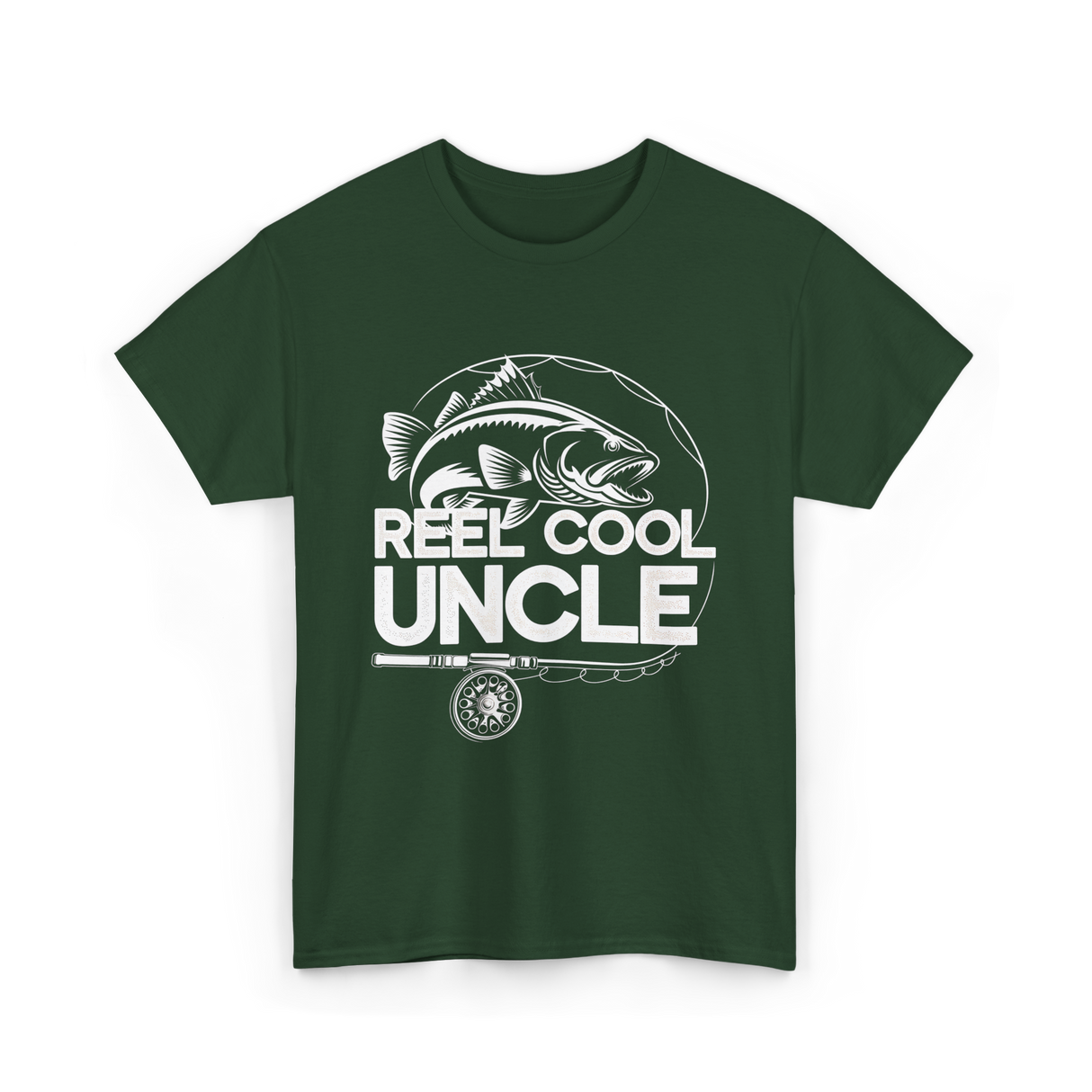 Reel Cool Uncle Fishing Uncle T-Shirt - Forest Green