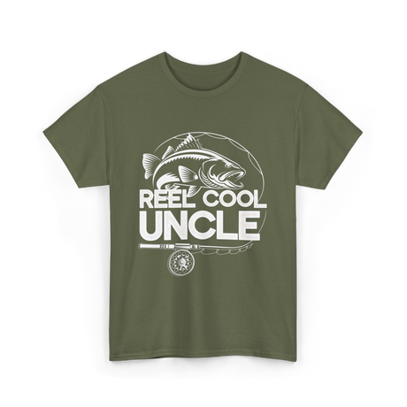 Reel Cool Uncle Fishing Uncle T-Shirt - Military Green