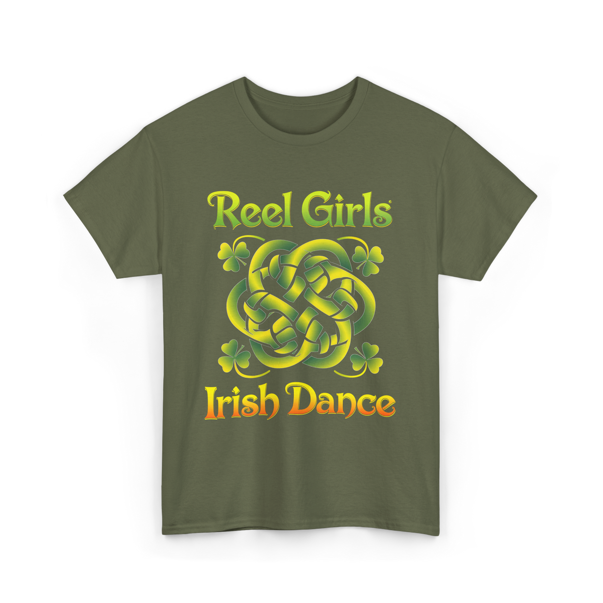 Reel Girls Irish Dance Irish Dancer T-Shirt - Military Green